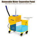 21 Quart Mop Bucket Side Press Wringer on Wheels With Panel by LJGDeals