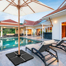 4 Pieces Square Fillable Patio Umbrella Base Set with Handle and Funnel by DirectDeals
