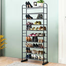 10-Tier Free-Standing Metal Frame Shoe Rack by LJGDeals
