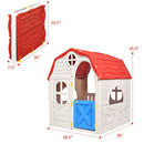 Kids Cottage Playhouse Foldable Plastic Indoor Outdoor Toy by LJGDeals
