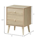 2-Drawer Nightstand Beside End Side Table with Rubber Legs by DirectDeals