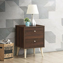 2-Drawer Nightstand Beside End Side Table with Rubber Legs by DirectDeals