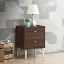 2-Drawer Nightstand Beside End Side Table with Rubber Legs by LJGDeals