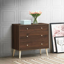 4-Drawer Dresser Cabinet Storage Organizer Rubber Leg with Rail-Brown by LJGDeals