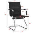 Set of 2 Heavy Duty Conference Chair with PU Leather-Black by LJGDeals