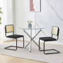 Black Mid Century Rattan Dining Chair (Set of 2)