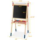 All-in-One Wooden Height Adjustable Kid's Art Easel with Magnetic Stickers and Paper by LJGDeals