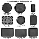 10 Pieces Nonstick Bakeware Set Baking Roasting Cake Pans by LJGDeals