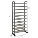 10-Tier Free-Standing Metal Frame Shoe Rack by LJGDeals