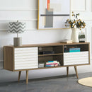 Mid-Century Modern TV Stand for TVs up to 65 Inch with Storage Shelves by LJGDeals