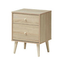 2-Drawer Nightstand Beside End Side Table with Rubber Legs by DirectDeals