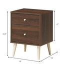 2-Drawer Nightstand Beside End Side Table with Rubber Legs by LJGDeals