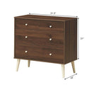 4-Drawer Dresser Cabinet Storage Organizer Rubber Leg with Rail-Brown by LJGDeals