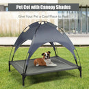 Portable Elevated Outdoor Pet Bed with Removable Canopy Shade by LJGDeals