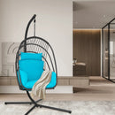 Hanging Folding Egg Chair with Stand Soft Cushion Pillow Swing Hammock by LJGDeals