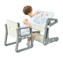2 in 1 Kids Easel Table and Chair Set with Adjustable Art Painting Board by LJGDeals