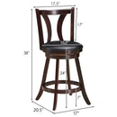 Set of 2 Swivel Bar stool 24 Inch Counter Height Leather Padded Dining Kitchen Chair by LJGDeals
