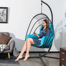 Hanging Folding Egg Chair with Stand Soft Cushion Pillow Swing Hammock by LJGDeals