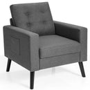 Mid-Century Upholstered Armchair Club Chair with Rubber Wood Legs by LJGDeals