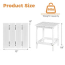 15 Inch Patio Square Wooden Slat End Side Coffee Table for Garden by LJGDeals