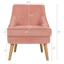 Mid Century Velvet Accent Chair with Rubber Wood Legs for Bedroom by DirectDeals