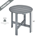 18 Inch Patio Round Side Wooden Slat End Coffee Table for Garden by DirectDeals