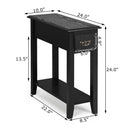 2 Pieces 2 Tier Sofa Side End Table with Drawer and Open Shelf by LJGDeals