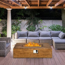 48 x 27 Inch Outdoor Gas Fire Pit Table 50 000 BTU with Lava Rocks and Cover by LJGDeals