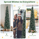 Snowy Artificial Pencil Christmas Tree with Pine Cones by DirectDeals
