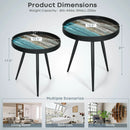 Set of 2 Stylish Nesting End Tables with Wooden Tray Top and Steel Legs-Black by LJGDeals