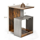 3-Tier End Table with Open Storage Shelf for Living Room Bedroom-Brown by LJGDeals