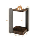 2-Tier Square End Table with Open Storage Shelf for Small Space-Coffee by LJGDeals