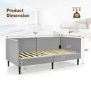 Twin Size Daybed Frame with Sturdy Wooden Slat Support-Gray by LJGDeals