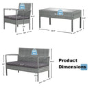 4 Pieces Outdoor Rattan Conversation Set with Comfortable Cushion by LJGDeals