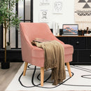 Mid Century Velvet Accent Chair with Rubber Wood Legs for Bedroom by DirectDeals
