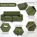 Modern Loveseat Sofa with 2 Bolsters and Side Storage Pocket by LJGDeals