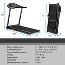 2.25HP Electric Folding Treadmill with HD LED Display and APP Control Speaker by LJGDeals