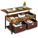 Lift Top Coffee Table Central Table with Drawers and Hidden Compartment for Living Room by LJGDeals