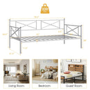 Metal Daybed Twin Bed Frame Stable Steel Slats Sofa Bed by LJGDeals