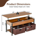 Lift Top Coffee Table Central Table with Drawers and Hidden Compartment for Living Room by LJGDeals
