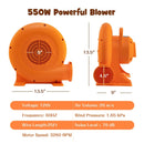 550W Air Blower (0.7HP) for Inflatables with 25 feet Wire and GFCI Plug by LJGDeals
