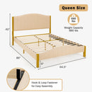 Full/Queen Size Upholstered Bed Frame with Quilted Headboard by LJGDeals