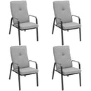 4 Patio Dining Stackable Chairs Set with High-Back Cushions by LJGDeals