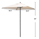 5 Feet Patio Square Market Table Umbrella Shelter with 4 Sturdy Ribs by LJGDeals