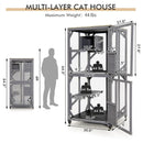 Outdoor Cat House Enclosures on Wheels Kitten Cages with Resting Box-Gray by LJGDeals