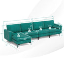 Modular L-shaped 4-Seat Sectional Sofa with Reversible Chaise and 2 USB Socket by DirectDeals