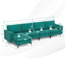 Modular L-shaped 4-Seat Sectional Sofa with Reversible Chaise and 2 USB Socket by LJGDeals