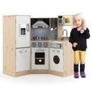 Kids Corner Wooden Kitchen Playset with Cookware Accessories by LJGDeals
