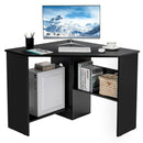 Corner Computer Desk with Storage Shelf - Triangle Design by LJGDeals