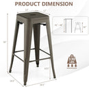 30 Inch Bar Stools Set of 4 with Square Seat and Handling Hole by LJGDeals